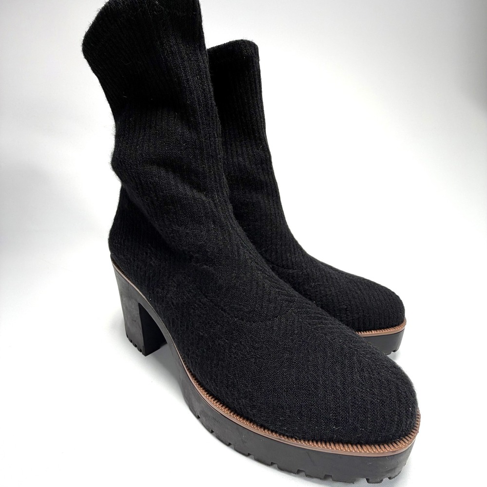 Chinese Laundry Platform Sock Boots Lug Sole Black Womens 10 Chunky